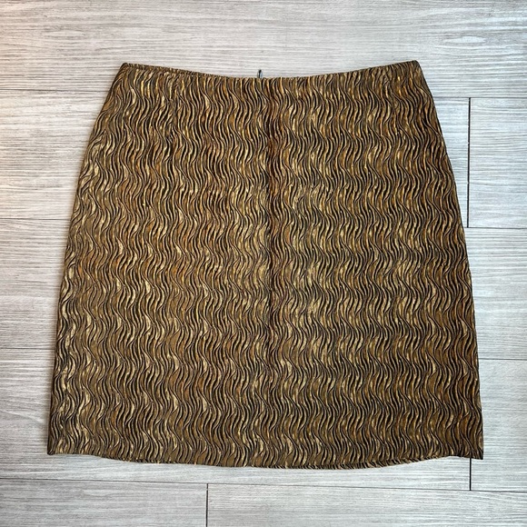 Barami Dresses & Skirts - Vintage 90s Metallic Copper Wave Textured Mini Skirt Barami Brand Size 0